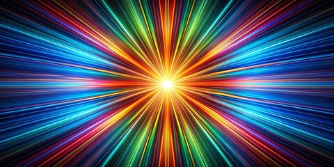 Obraz premium Abstract Colorful Light Burst, Digital Art, Abstract Background, Light Streaks, Speed , abstract, light