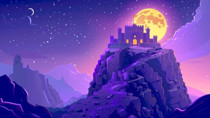 Naklejka premium palace on mountain vector art