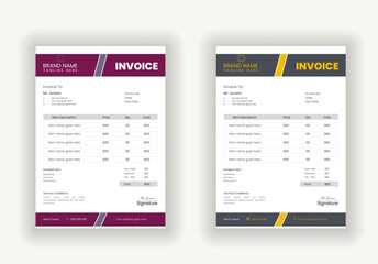 Obraz premium Professional and Corporate business invoice template design