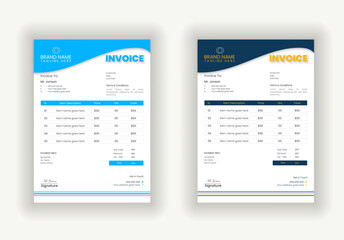 Professional and Corporate business invoice template design