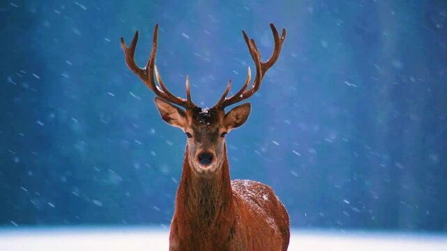deer in the snow