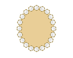 アンティークな真珠のベージュ色の丸いフレーム