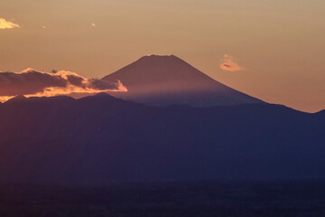 Mt. Fuji in Japan at sunset
