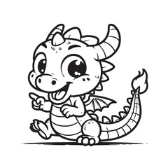Vector Ilustration Cartoon Dragon