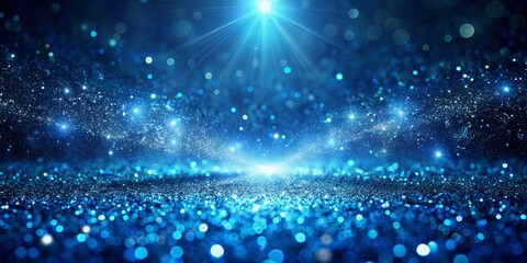 Obraz premium Sparkling Blue Glitter with Light Rays, bokeh, glitter, abstract, background