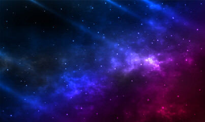 Fototapeta premium Sky starry universe filled with stars. Deep space stars clouds and galaxy. Stardust field in deep universe. Glowing constellations. Night sky with stars and nebula. Fantasy cosmic.Science Vector EPS10