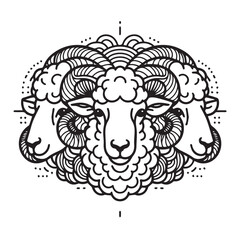 Fototapeta premium Ilustration Artwork Vector of Sheep