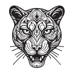 Head of panther ilustration art vector