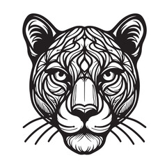 Head of panther ilustration art vector