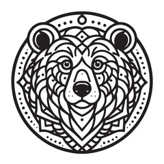 Ilustration Artwork Head of Bear vector ilustration