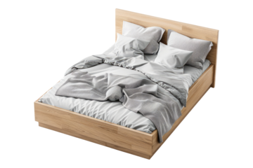 Bed single isolated on transparent background