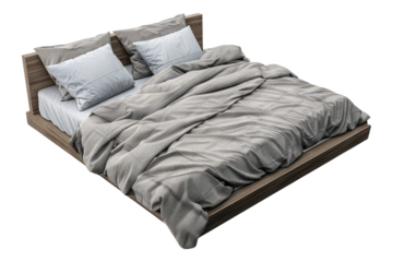 Bed single isolated on transparent background