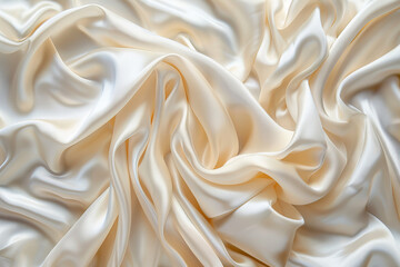 Fototapeta premium Luxurious White Silk Fabric with Elegant Texture and Soft Folds in Natural Light, Ideal for Fashion, Interior Design, and Textile Backgrounds