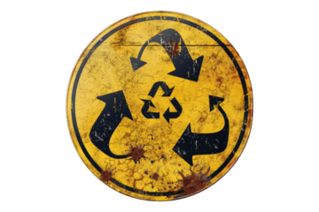 Biohazard dangerous sign isolated on transparent background