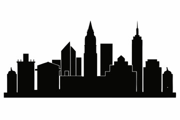 Obraz premium Boston City Massachusetts Skyline Silhouette Cityscape Vector