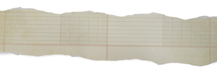 Papier podarty, komunikat, podarta krawędź papieru, podarte kartki karka z zeszytu vintage...