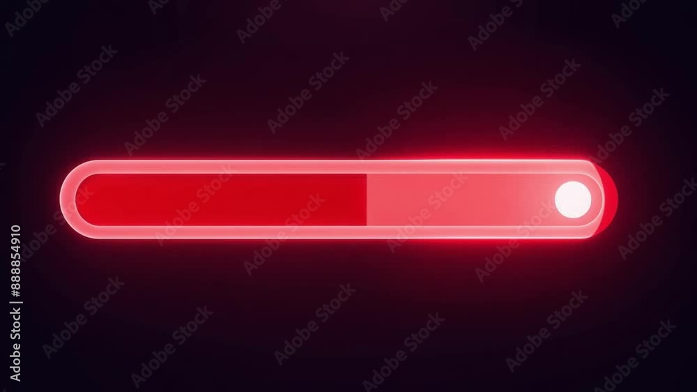 Aufkleber this glowing red progress bar fills the left side of the screen. technology background