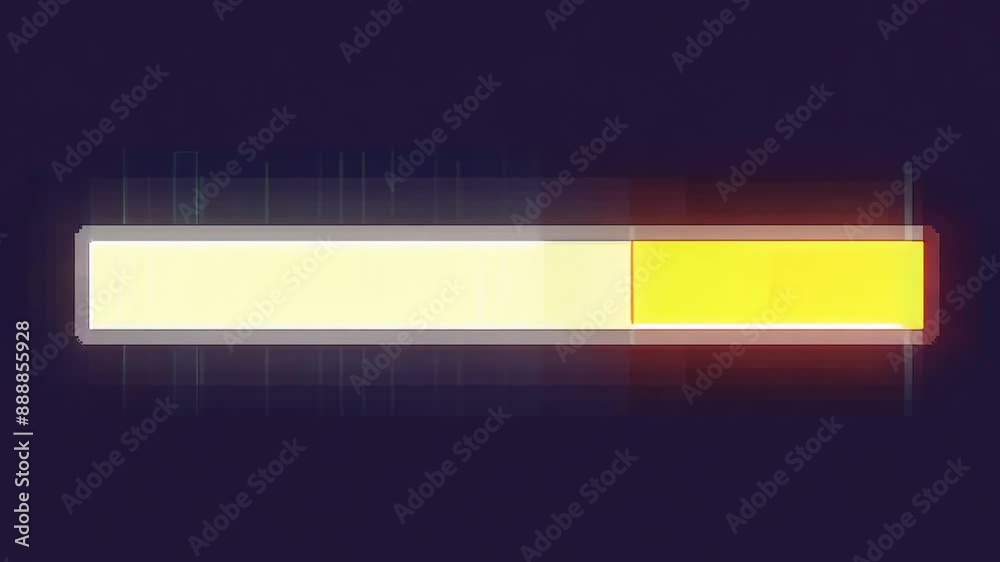 Poster this yellow digital progress bar with a red outline is displayed on a dark blue background.