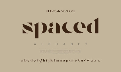 Spaced creative modern urban alphabet font. Digital abstract futuristic, game, techno, robot, music, logo, sport, minimal technology typography. Simple numeric vector illustration