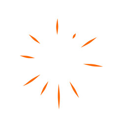 Sun rays hand drawn, linear drawing