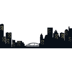 Naklejka premium City Silhouette Night