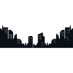 Naklejka premium City Silhouette Night