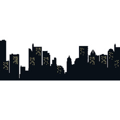 Naklejka premium City Silhouette Night