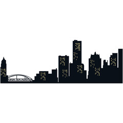 Naklejka premium City Silhouette Night