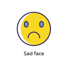 Sad face vector icon