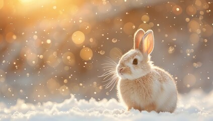 Adorable Bunny in Winter Wonderland