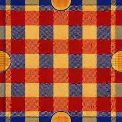 seamless pattern of textured gingham, incorporating fabric-like details, Generative AI