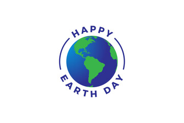 Fototapeta premium Happy Earth Day Logo vector.