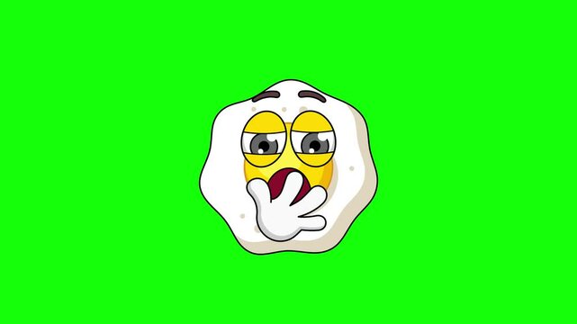 fried egg character of Grinning face with star eyes, expression of amazing, impressive