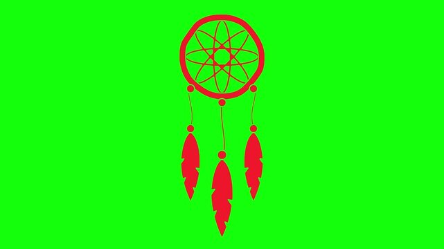 ethnic illustration video animation feather american indigenous silhouette headdress logo native icon indian traditional tribal chief head tribe culture outline america bonnet costume for green screen