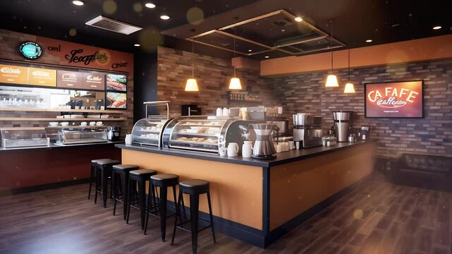 Abstract blur defocus coffee shop cafe and restaurant interior background