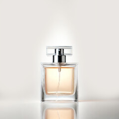 front perfume bottle isolated on white background. Straight angle. with clipping paths.