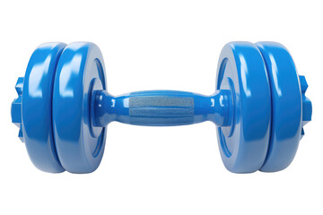 Obraz premium Blue dumbbells isolated on transparent background