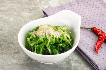 Japanese traditional chuka salad with sesame