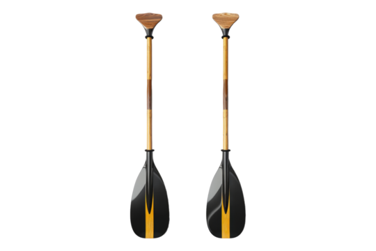 Boat oars or kayak paddles isolated on transparent background
