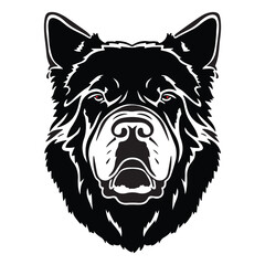 Dog proud face vector art Eps 