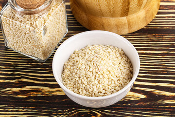 Sesame seeds heap in the bowl