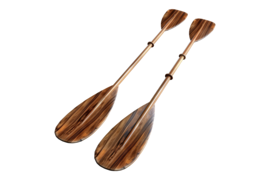 Boat oars or kayak paddles isolated on transparent background