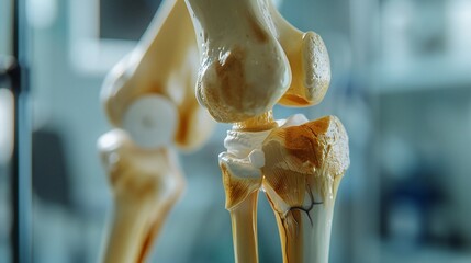 The knee model showing ligament tears and treatment options in an orthopedics center