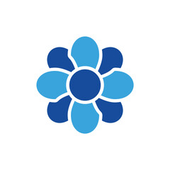 flowers icon color or logo illustration glyph blue color style	