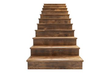 Brown stairs isolated on transparent background