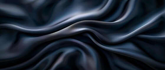 Fototapeta premium A tight shot of a black fabric featuring a undulating wave pattern at its bottom