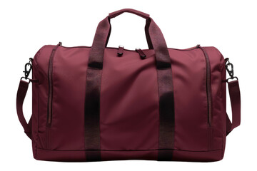 Naklejka premium Burgundy active gym bag isolated on transparent background