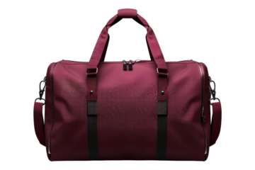 Burgundy active gym bag isolated on transparent background