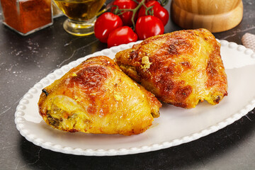Roasted chicken thigh with spices
