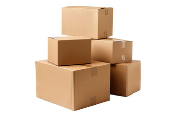 Obraz premium Cardboard boxes isolated on transparent background